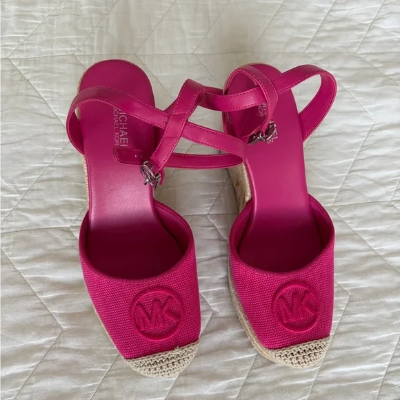 Michael Kors Larissa Fuchsia Wedge Espadrilles - Picture 2 of 5